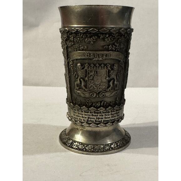Vintage Pewter Mini Cups – German SKS Zinn, 2" & 2.5" - Picture 6 of 10